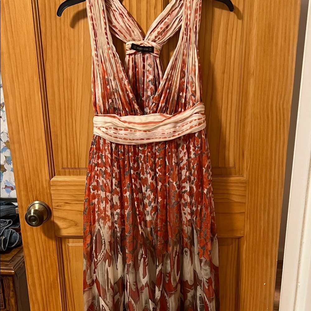 Plein Sud Red and Cream Mini Dress